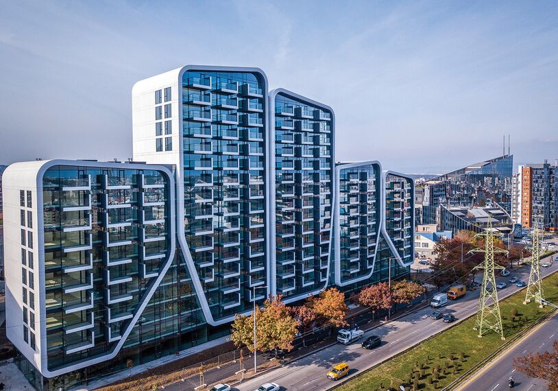 ConceptWall 50 Murs rideaux et ConceptSystem 77 Fenêtres - A3 Advanced Architecture Apartments situé à Sofia, Bulgarije