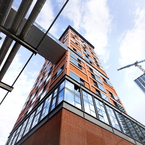 Modern high-rise building with façade