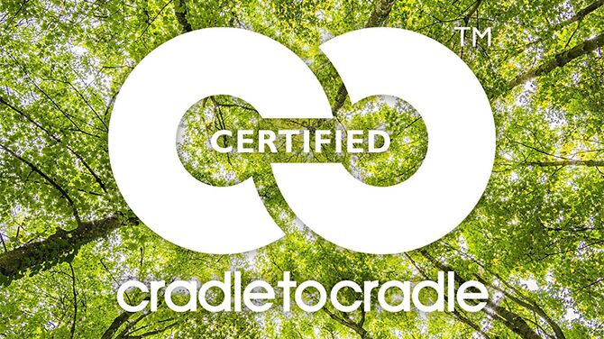 Het Cradle to Cradle logo voor een groene boomkruin.